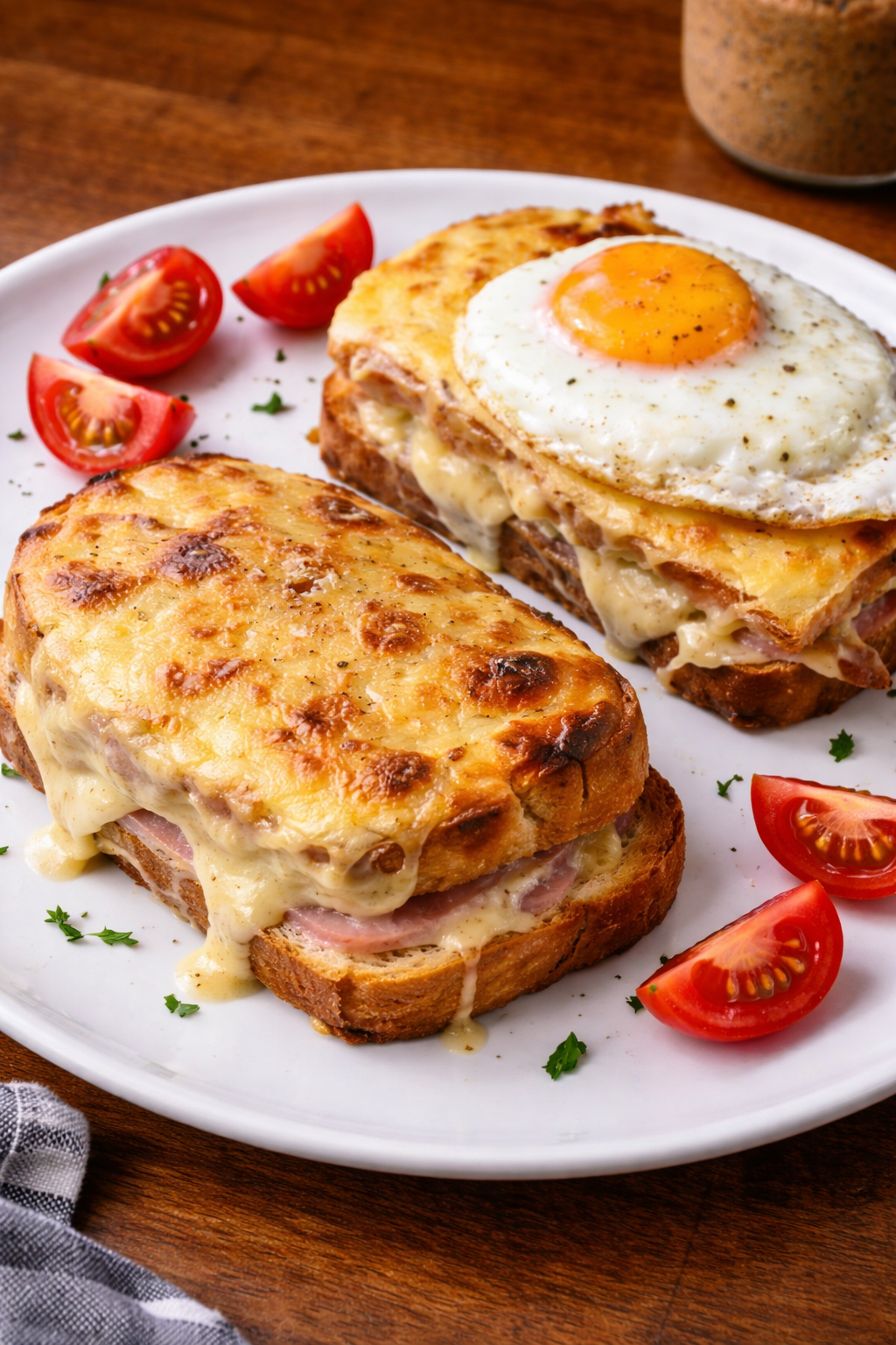 Croque Madame a Croque Monsieur tousty