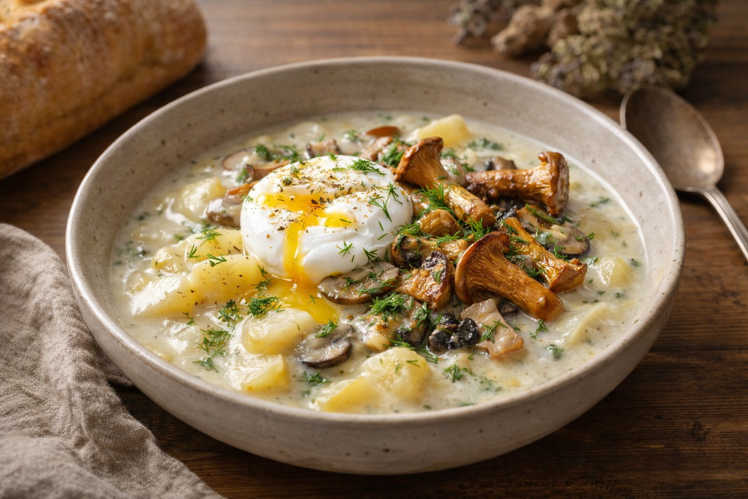 Sour cream dill potatoes with mushrooms – a traditional Slovak dish with creamy texture, fresh dill, and rich mushroom flavor. Simple and comforting recipe.