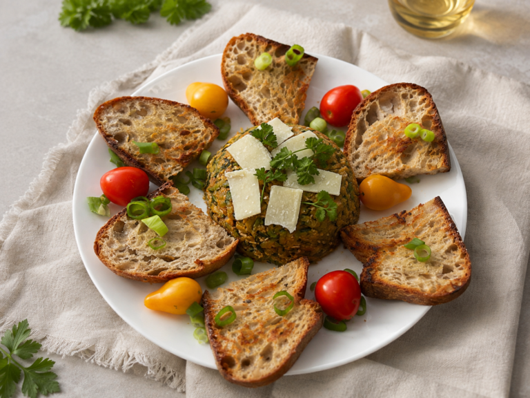Cuketový tatarák s parmezánom, kaparami a opečeným kváskovým chlebom